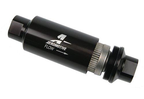 Aeromotive In-Line Filter - AN-08 size Male - 10 Micron Microglass Element - Bright-Dip Black